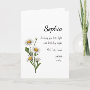 April Daisy Persoonlijke Verjaardag Kaart