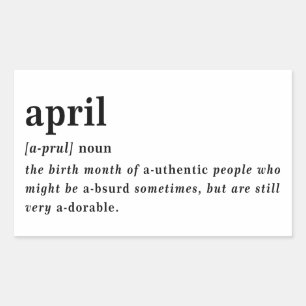 April Definitie Verjaardag Rechthoekige Sticker