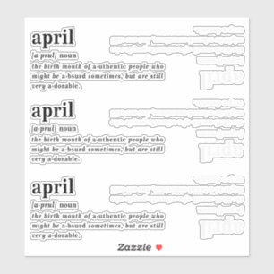 April Definitie Verjaardag Sticker