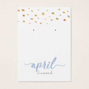 April Diamond Birthstone Earring Display Card Visitekaartje