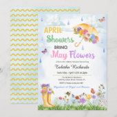 April Douches Bring May Flowers Spring Baby shower Kaart (Voorkant / Achterkant)