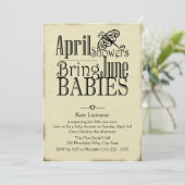 April Douches juni Baby Kaart (Staand voorkant)