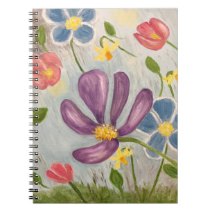 April Douches. Kleurrijke, Abstracte bloemenkunst Notitieboek