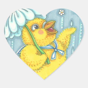 APRIL DOUCHES PRINTEMPS CHICK STICKERS Feuille