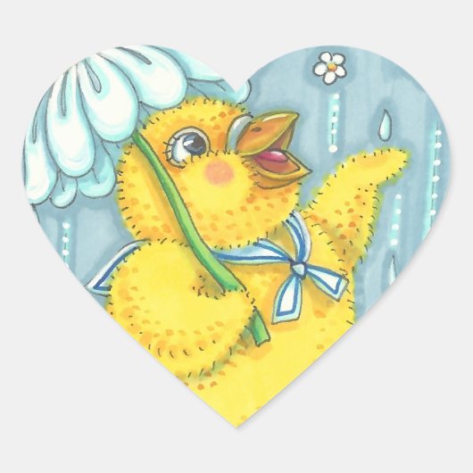 APRIL DOUCHES PRINTEMPS CHICK STICKERS Feuille (Devant)