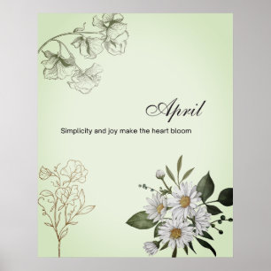 April Eenvoudige Vreugde Bloemendruk Poster