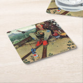 April Fool, 1945 Vierkante Kartonnen Onderzetter (Schuin)