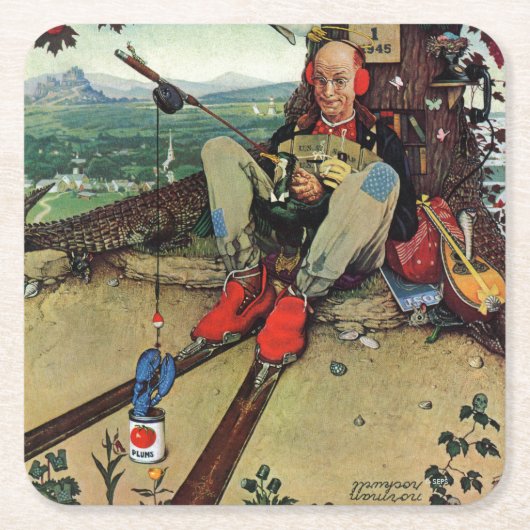 April Fool, 1945 Vierkante Kartonnen Onderzetter (Voorkant)