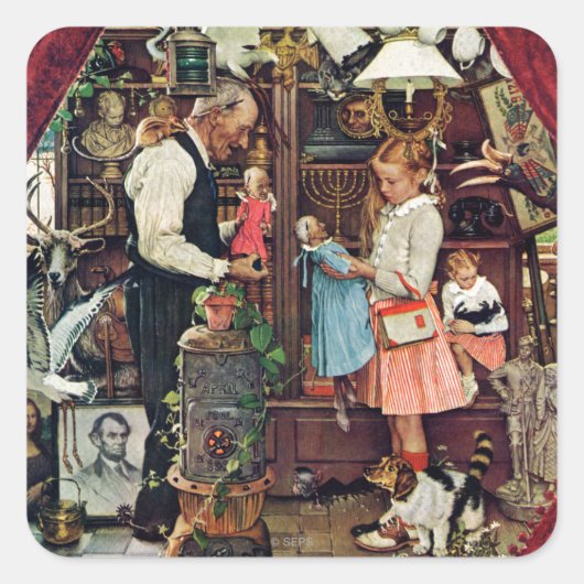 April Fool, 1948 Vierkante Sticker (Voorkant)