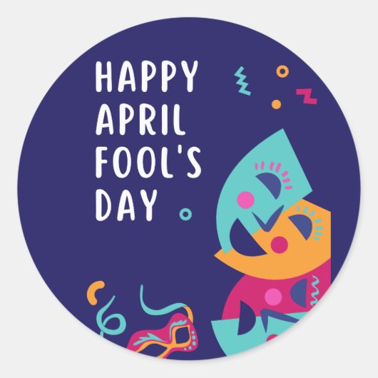 April Fool Day Ronde Sticker (Voorkant)