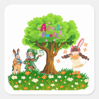 April Fool’s  Vierkante Sticker