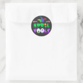 April Fools Day Funny Modern Jester Ronde Sticker (Tas)
