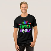 April Fools Day Funny Modern Jester Tri-Blend Shirt (Voorkant volledig)