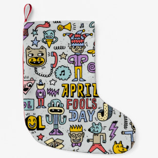 April fools day grappige doodle kleurrijke set 1.  kleine kerstsok