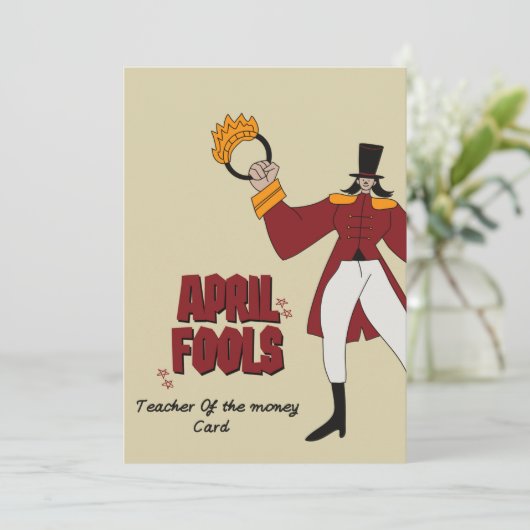 April Fools Day I werd leraar geld Feestdagenkaart (Staand voorkant)