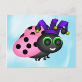 April Fools Day Ladybug Jester Briefkaart (Voorkant)