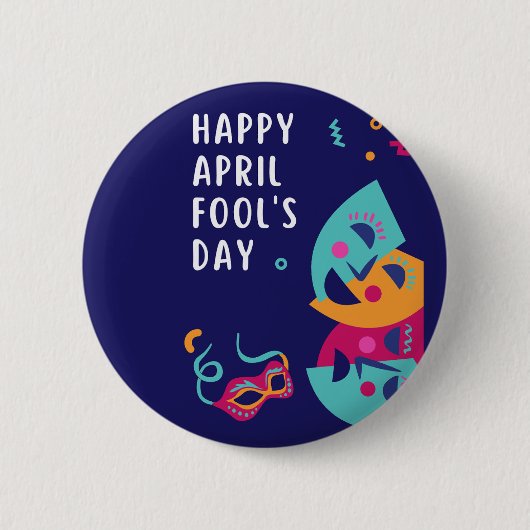 April Fool's Day Paper Bord Ronde Button 5,7 Cm (Voorkant)