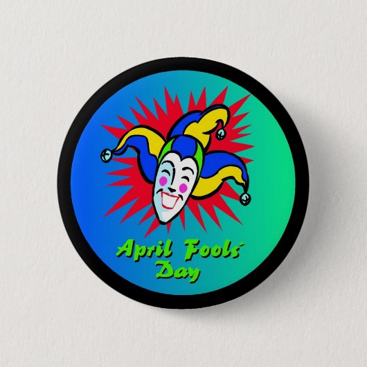 April Fool's Jester Ronde Button 5,7 Cm (Voorkant)
