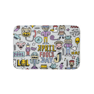 April Fools: kleurrijke doedelset. Badmat