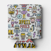 April Fools: kleurrijke doedelset. Blikjeskoeler (Achterkant)