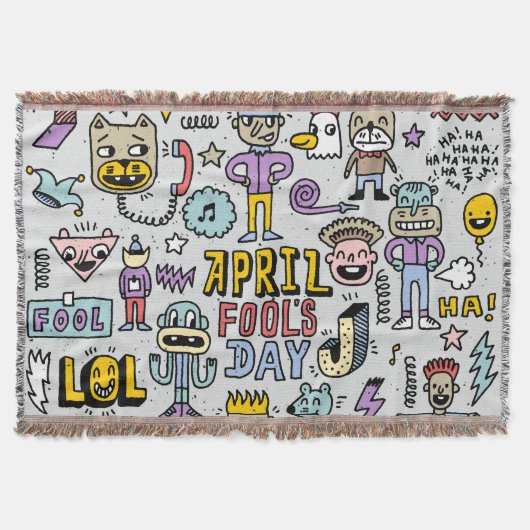 April Fools: kleurrijke doedelset. Deken (Voorkant)