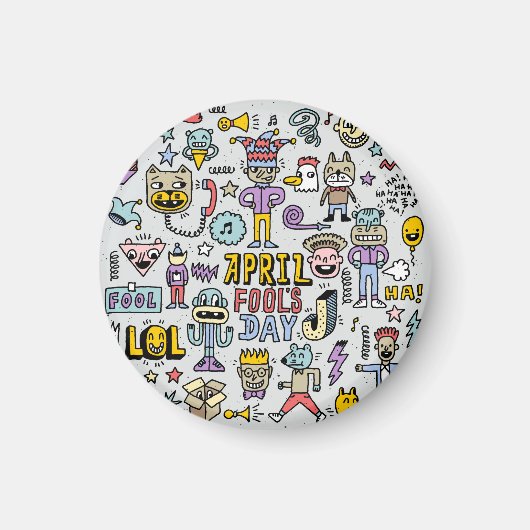 April Fools: kleurrijke doedelset. Magneet (Voorkant)