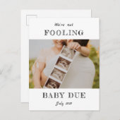 April Fools Zwangerschap onthullen / geboorte Aankondigingskaart (Voorkant / Achterkant)