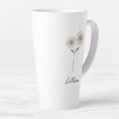 April Geboorte Maand Bloem Daisy Latte Mok (Rechterhoek)