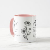 April Geboorte Maand Bloem Daisy Minimalist Mok (Voorkant links)