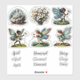 April Geboorte Maand Geboorte Bloem Sticker Set