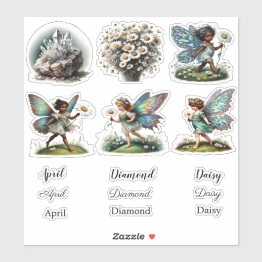 April Geboorte Maand Geboorte Bloem Sticker Set (Vel)