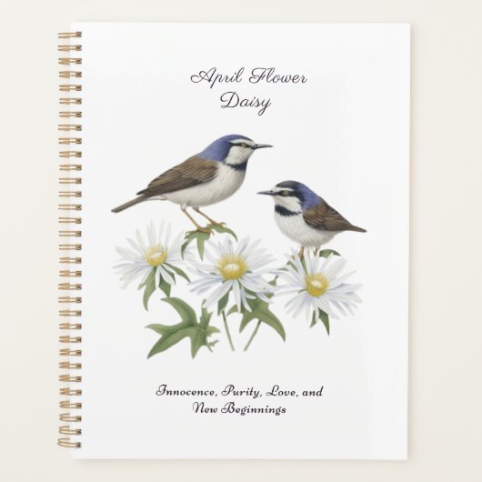 April Geboortemaand Bloem Daisy gekoesterde verjaa Planner (Voorkant)