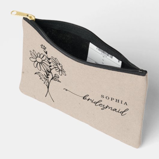 April Geboortemaand Bloem Gepersonaliseerd Bruidsm Etui (Open)