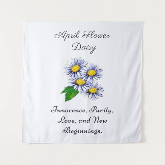 April Geboortemaand Bloem Madeliefje Vers en Eenvo Wandkleed (Voorkant)