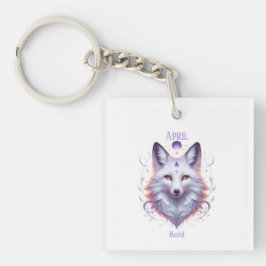 April Geboortemaand Spirit Animal Fox Sleutelhanger