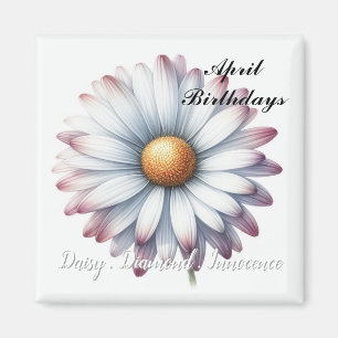 April Geboortesteen Daisy Diamant Magneet