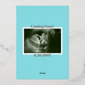 April Gold Foil Modern Baby shower Uitnodiging (Achterkant)