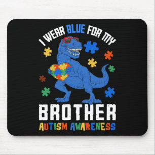 April ik Draag blauw voor Broeder dinosaur autism Muismat