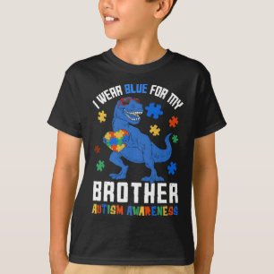 April ik Draag blauw voor Broeder dinosaur autism T-shirt