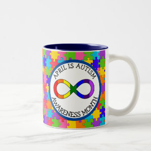April is Autism Awareness Maand Tweekleurige Koffiemok