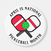 April is Nationale Pickleball-maand Magneet (Voorkant)