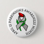 April is Parkinson's Bewustmaands Ronde Button 5,7 Cm (Voorkant)