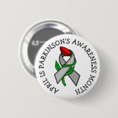 April is Parkinson's Bewustmaands Ronde Button 5,7 Cm (Voorkant /achterkant)