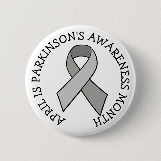 April is Parkinson's Bewustmaands Ronde Button 5,7 Cm (Voorkant)