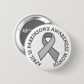 April is Parkinson's Bewustmaands Ronde Button 5,7 Cm (Voorkant /achterkant)