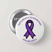 April is Sjögren's Awareness | Purple Ribbon Ronde Button 5,7 Cm (Voorkant /achterkant)