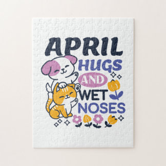 April Knuffels en Natte Neuzen – Mooie Hond en Kat Legpuzzel