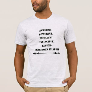 April maand verjaardagscitaten en typografie T-Shi T-shirt