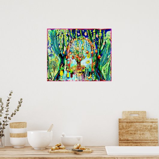 April Naive Folk Art Spring Celebration Poster (Keuken)