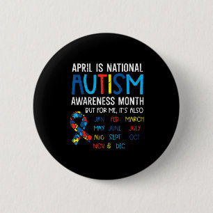 April Nationale Autismebewustzijn Maand Lint Manne Ronde Button 5,7 Cm